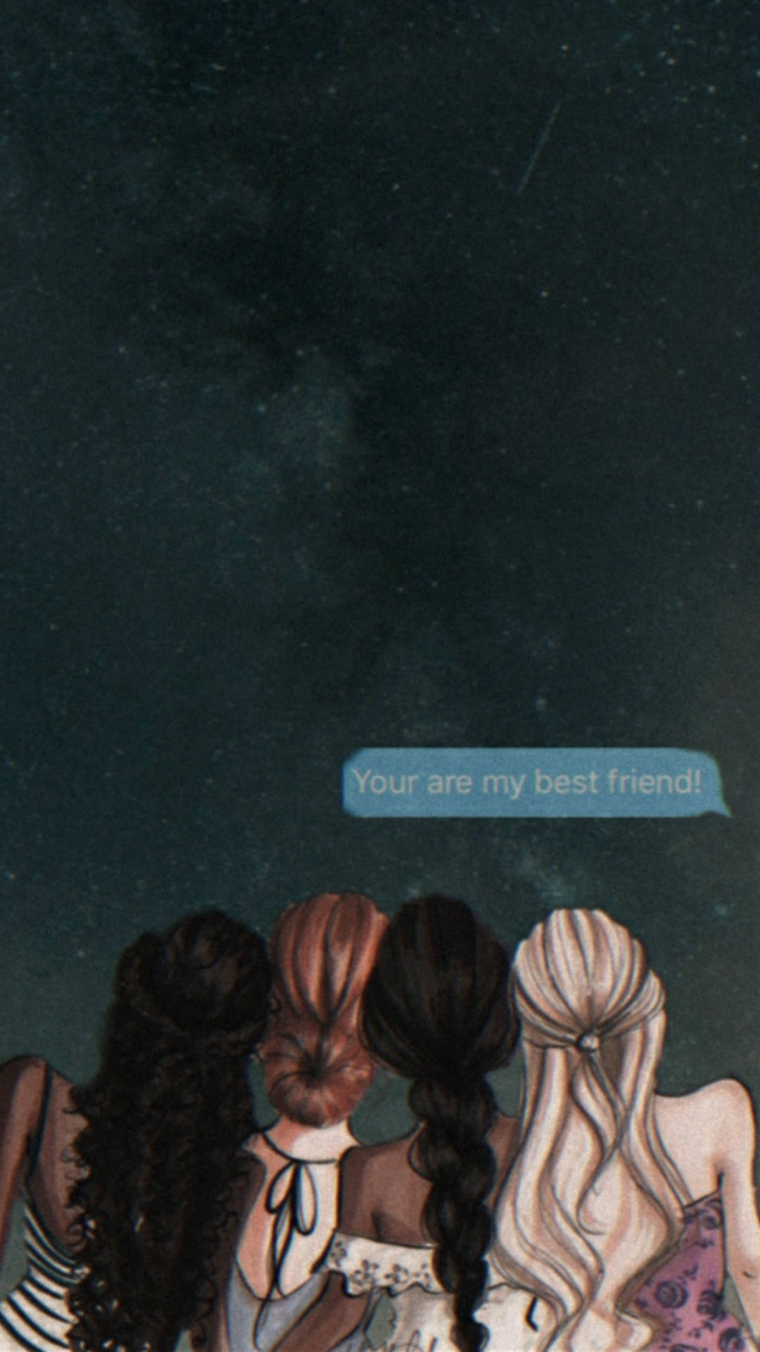 Four Girly Bff Speech Bubble Background