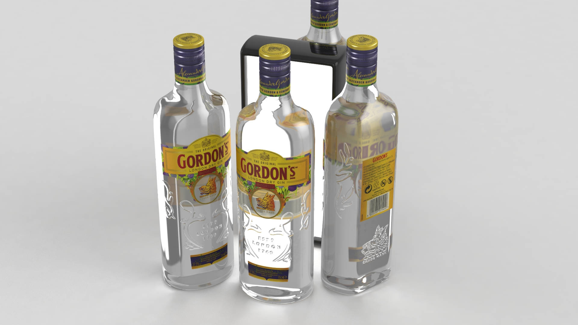 Four Gordon's London Dry Gin Bottles Wallpaper