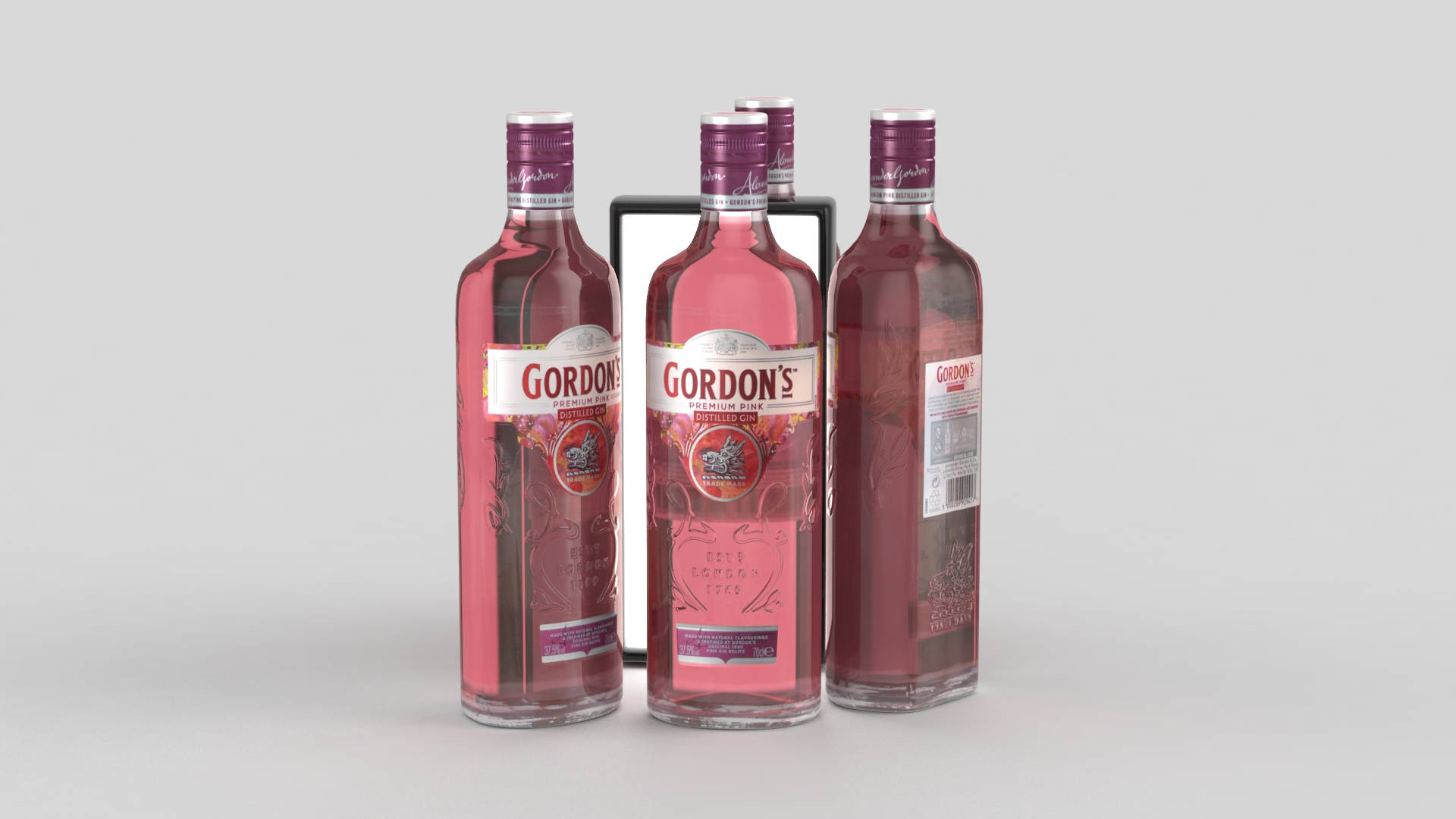 Four Gordon's Pink Gin Bottles Wallpaper