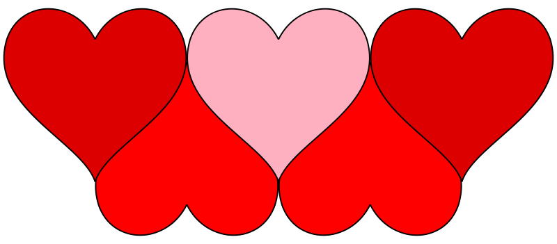 Four Hearts Graphic PNG