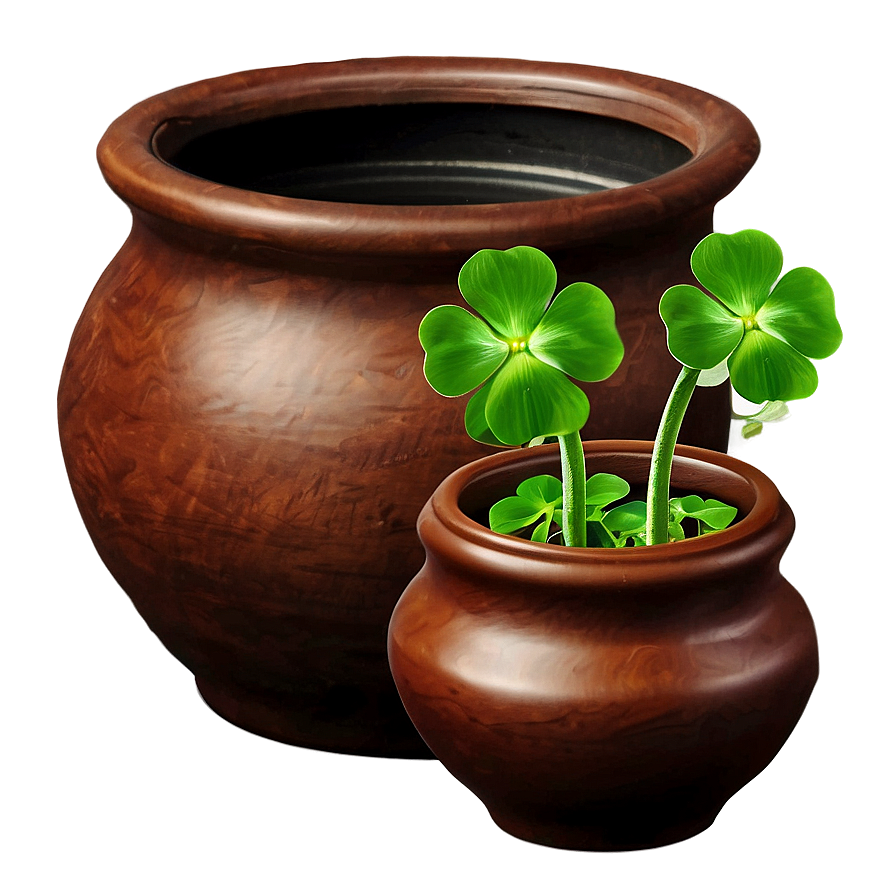 Download Four Leaf Clover In Pot Png 05252024 | Wallpapers.com