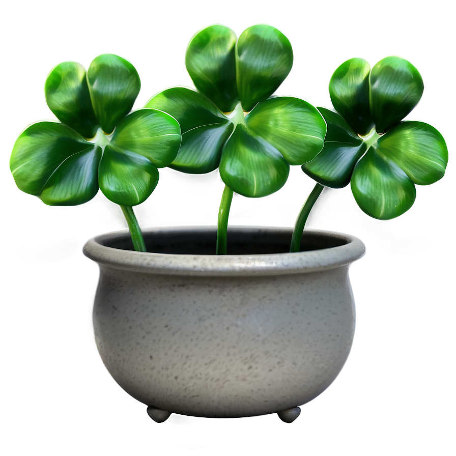 Four Leaf Clover In Pot Png Wft24 PNG