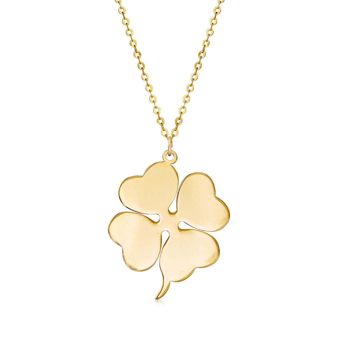 Green Four Leaf Gold Plated Chained Necklace Picture