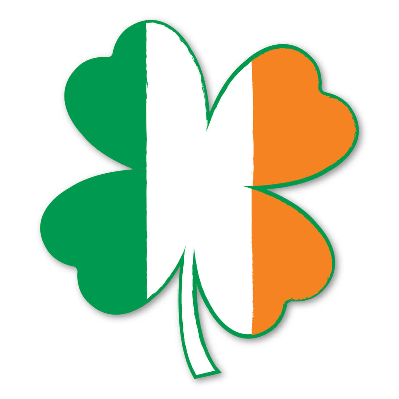 Fyralövklöver Irländsk Flagga Digital Konstbild