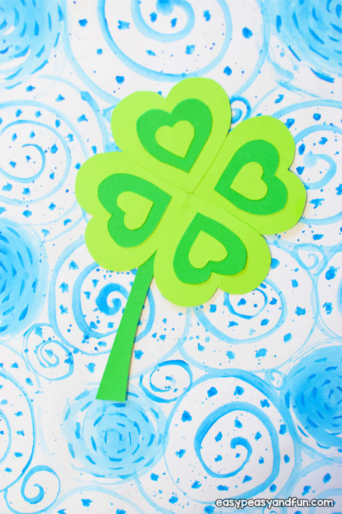 Four Leaf Clover Neon Blue Pattern Picture