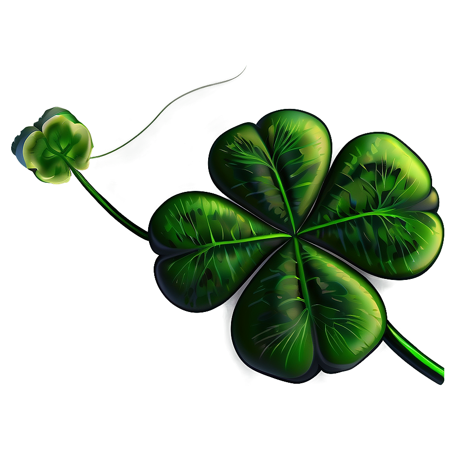 Four Leaf Clover With Stem Png Oda PNG