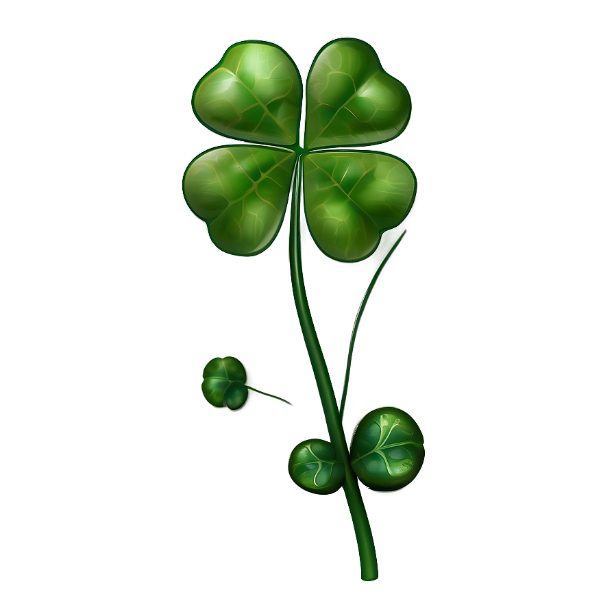Four Leaf Clover With Stem Png Xcs19 PNG