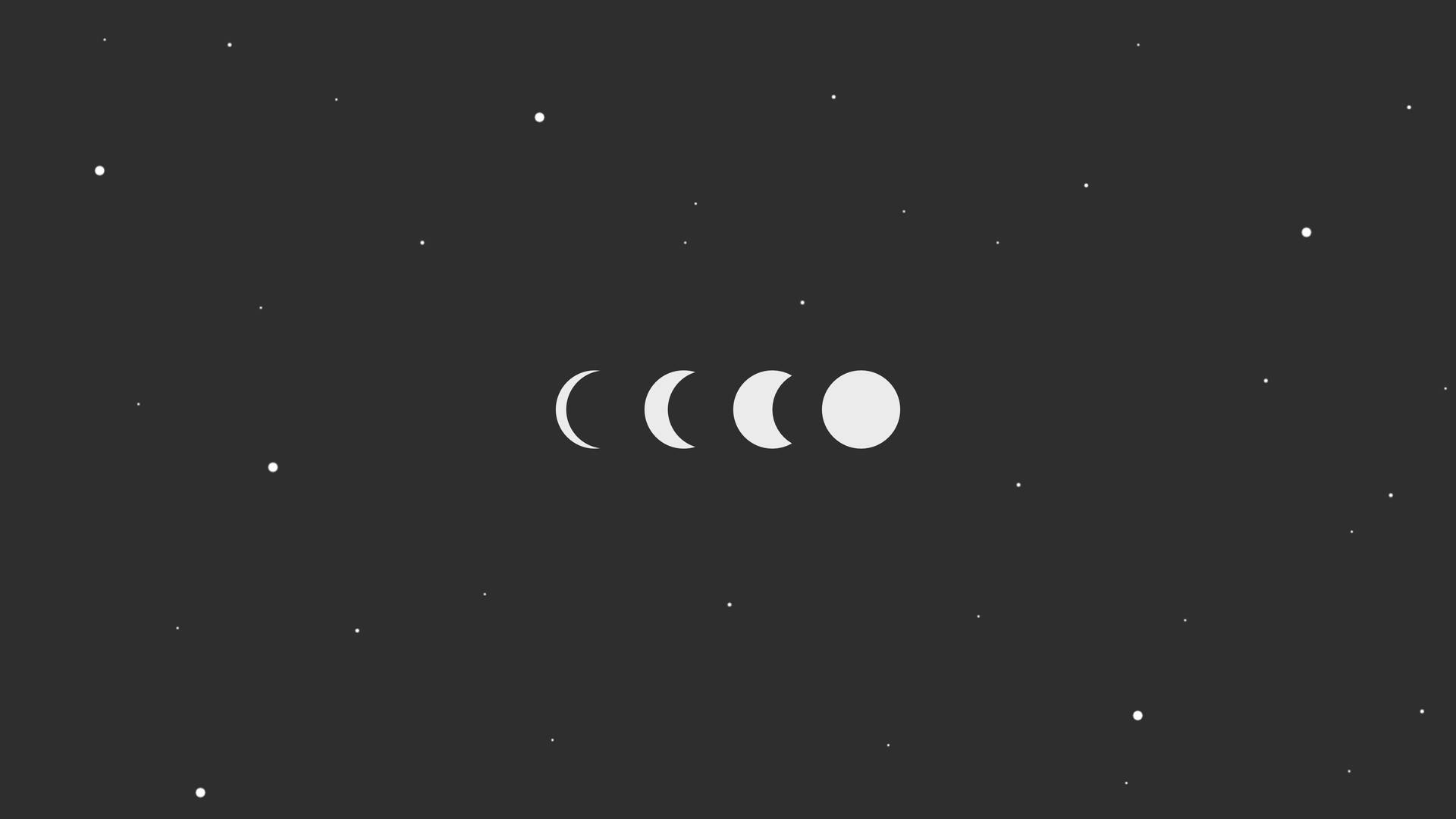 Fascinating Four Phases of the Moon Illustration. Wallpaper