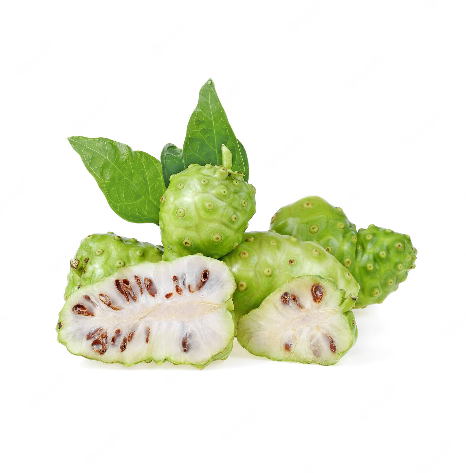 Four Noni Fruits And Slices Wallpaper