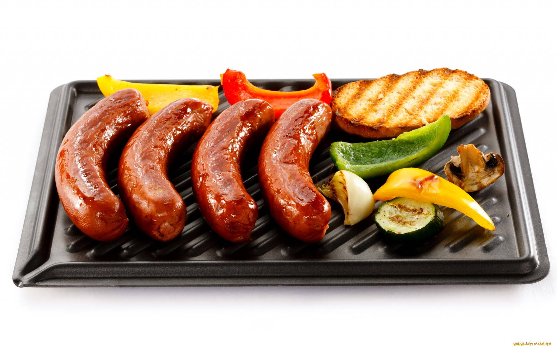 Four Sausage Meat On Griller Wallpaper