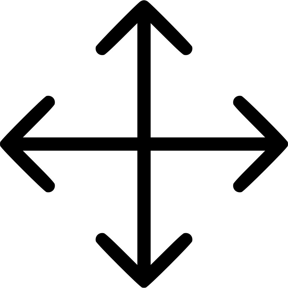 Four Way Directional Arrows PNG