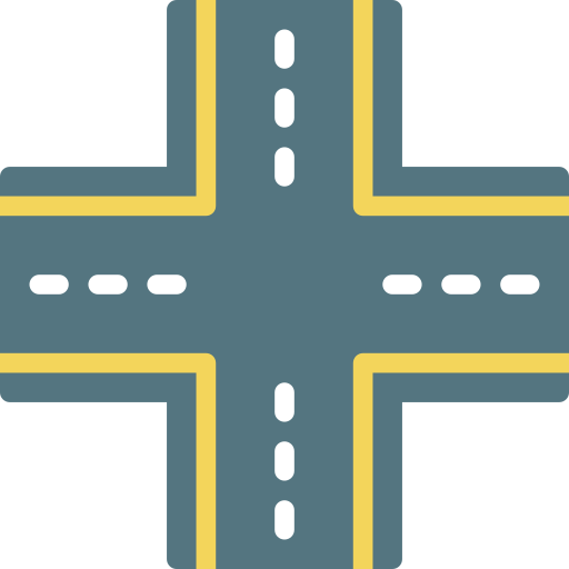 Four Way Intersection Graphic PNG