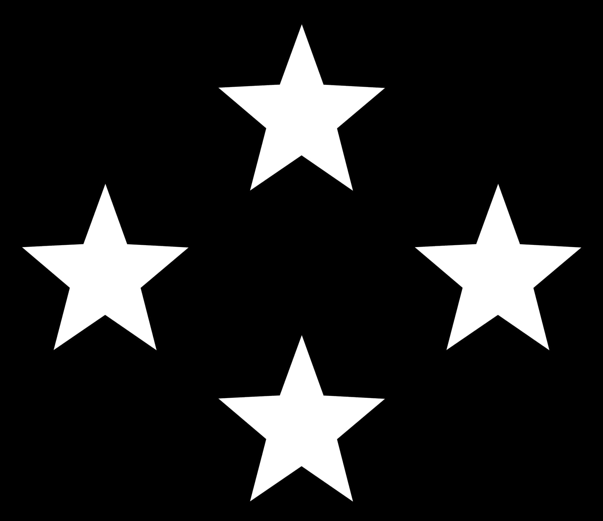 Four White Stars Black Background PNG