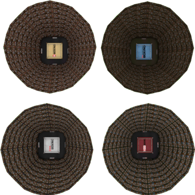 Four Woven Basketswith Labels PNG