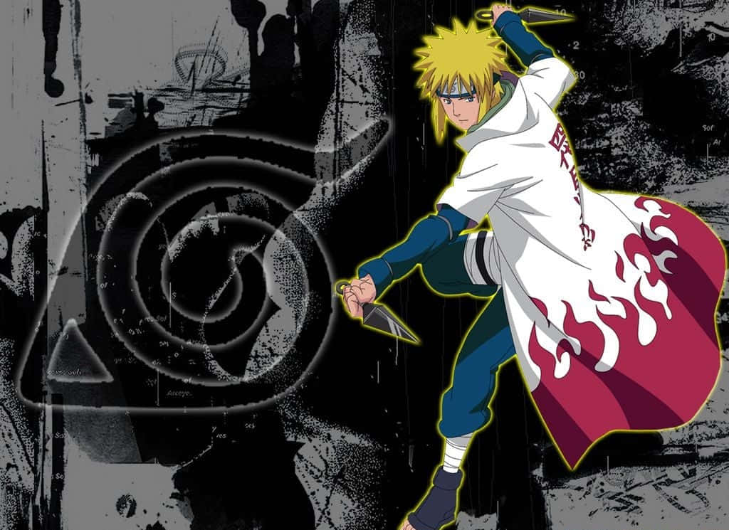 The Fourth Hokage, Minato Namikaze, in action in the iconic Naruto series. Wallpaper