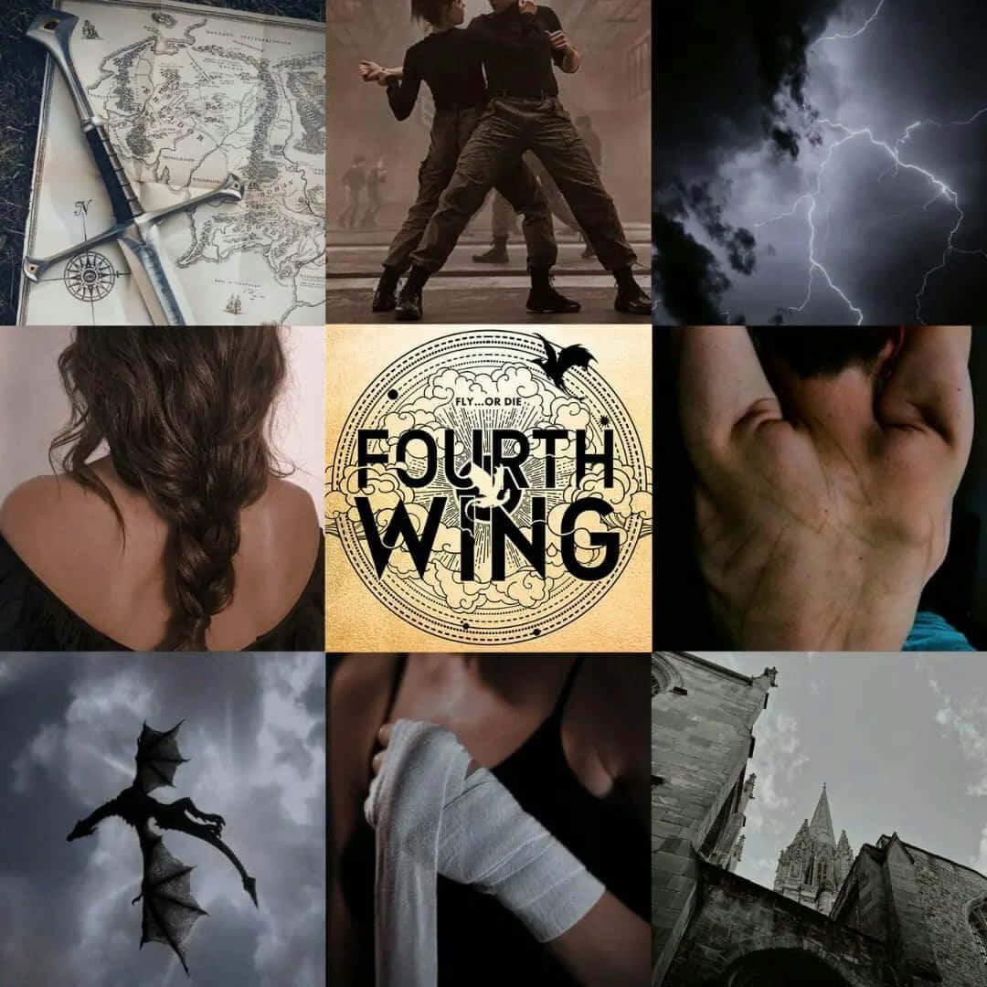 Fourth Wing Aesthetic Collage Wallpaper