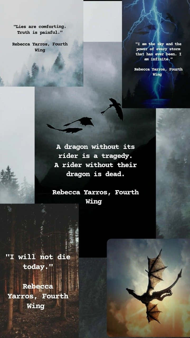 Fourth Wing Aesthetic Dragon Quotes Wallpaper