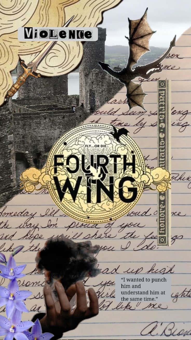 Fourth Wing Collage Artwork Wallpaper