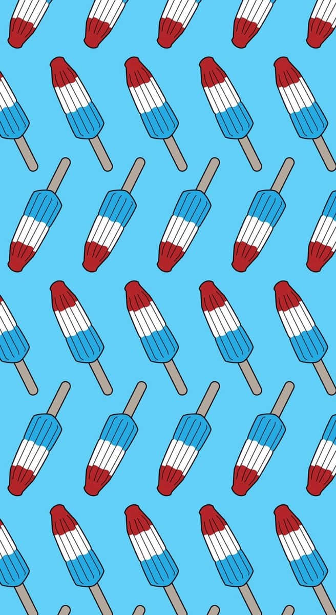 Fourthof July Popsicle Pattern Wallpaper