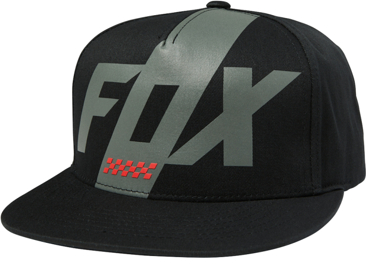 Fox Branded Black Snapback Cap PNG