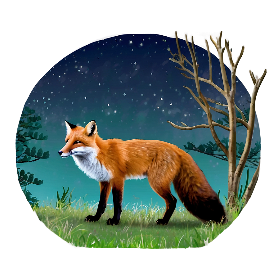 Download Fox By Moonlight Png 05062024 | Wallpapers.com