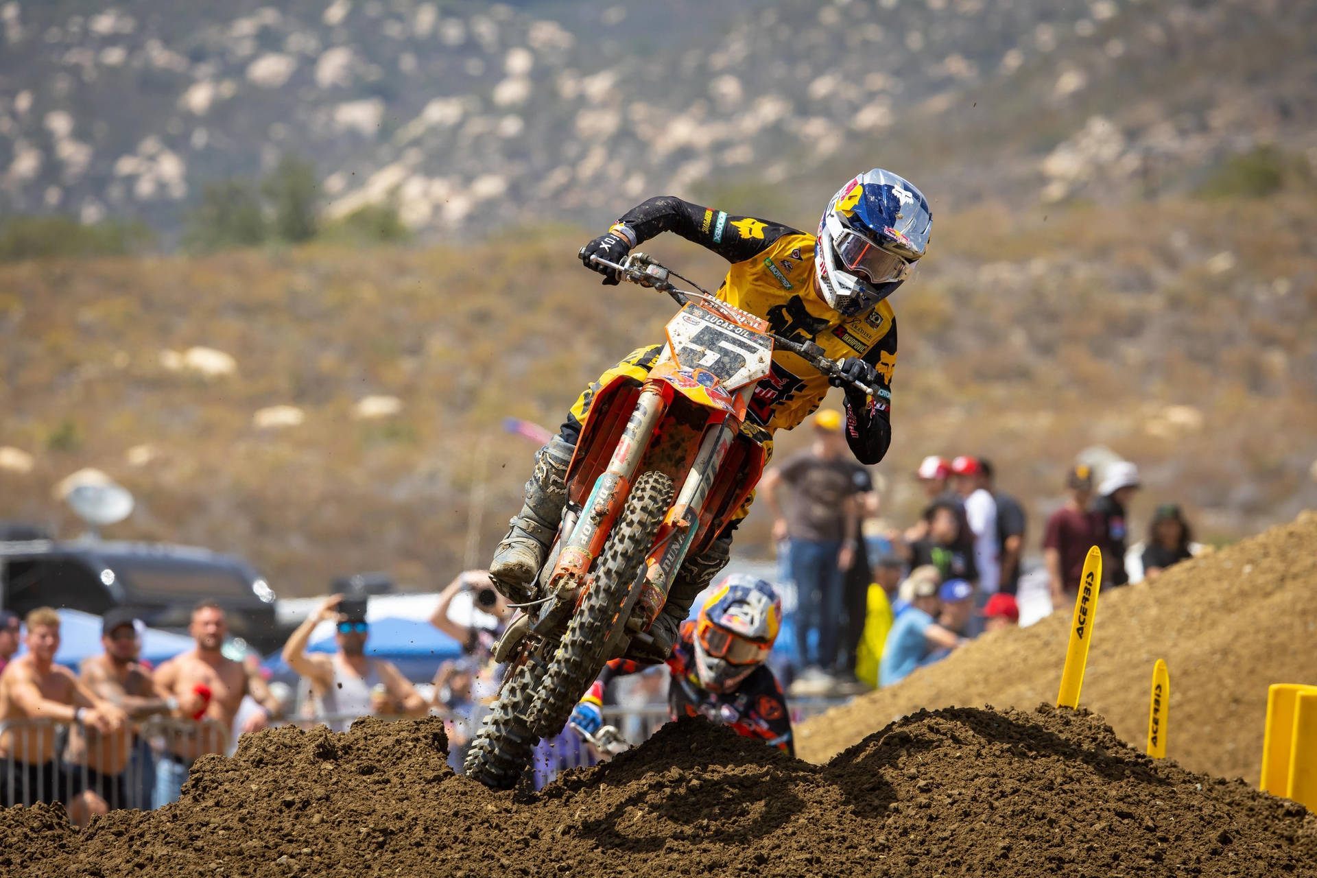 Enjoy the thrill of the ride with Fox Dirt Bike! Wallpaper
