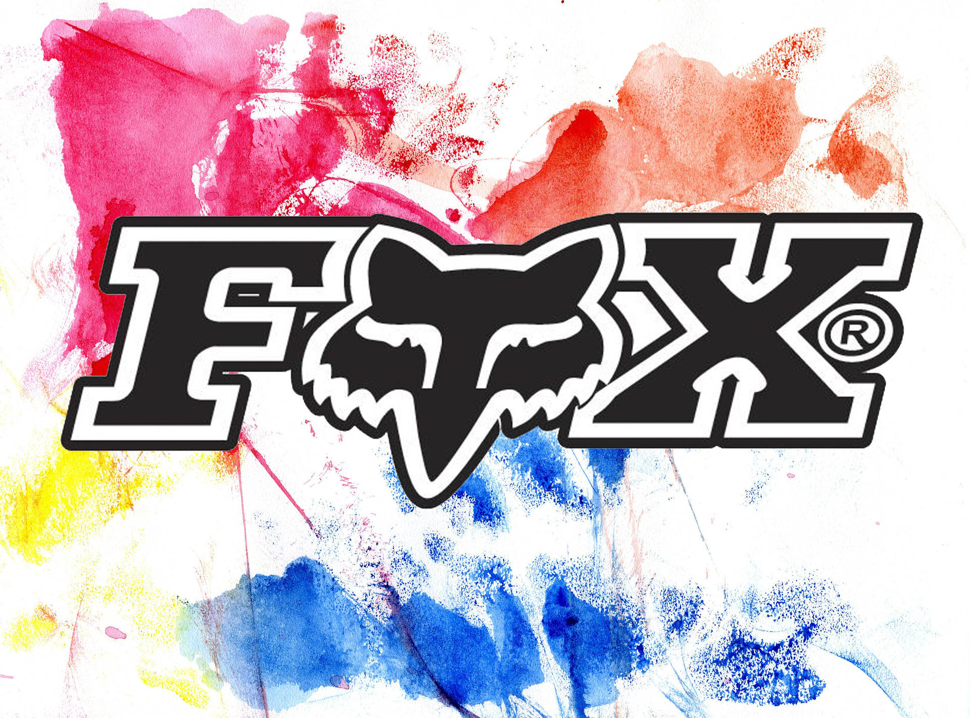 Logode Fox Racing Con Una Moto De Motocross Colorida Fondo de pantalla