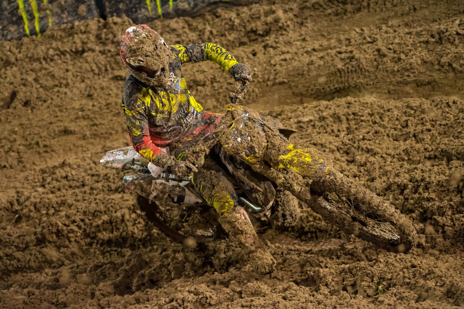 Conquer the Trails with a Fox Dirt Bike Wallpaper