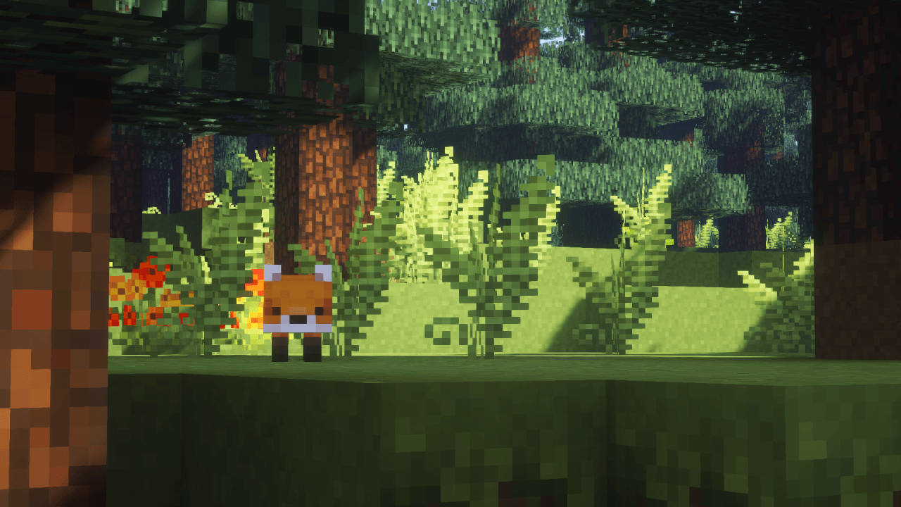 Fox In Forest Minecraft Pc Wallpaper