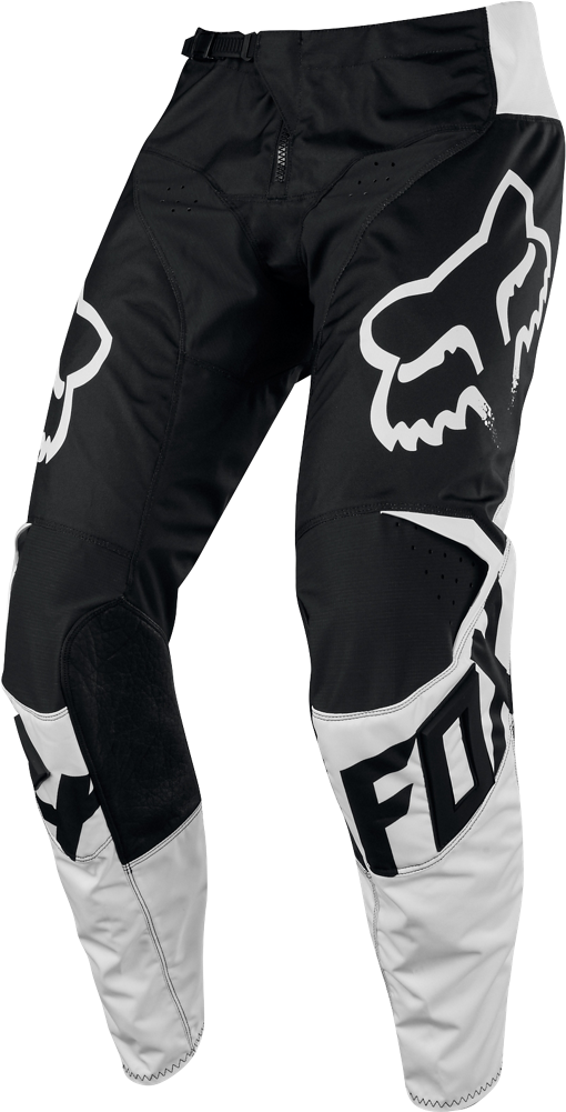 Fox Motocross Pants Black White PNG