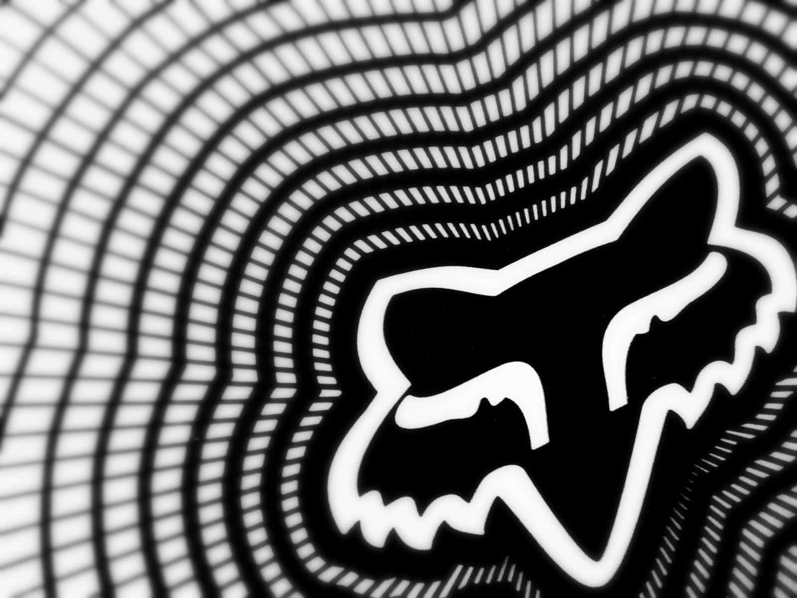 Fox Racing-logo i sort og hvid Wallpaper