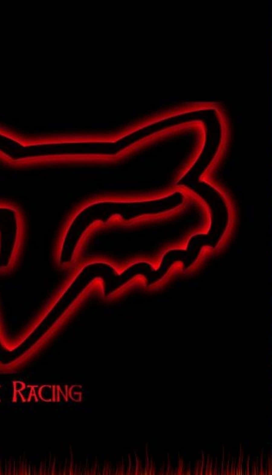 Rød fox racing logo på sort baggrund Wallpaper