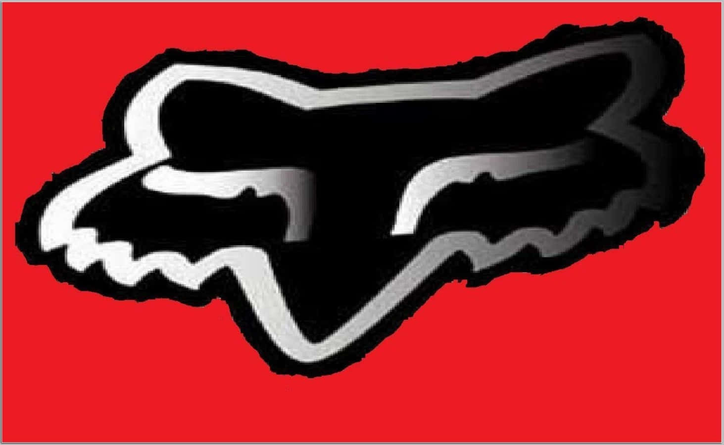 Sort og hvid Fox Racing Logo Wallpaper