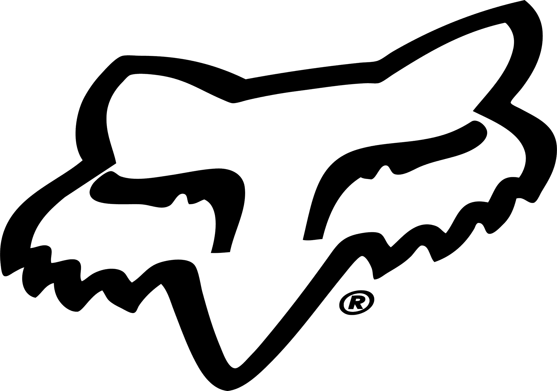 Fox Racing Logo Blackand White PNG