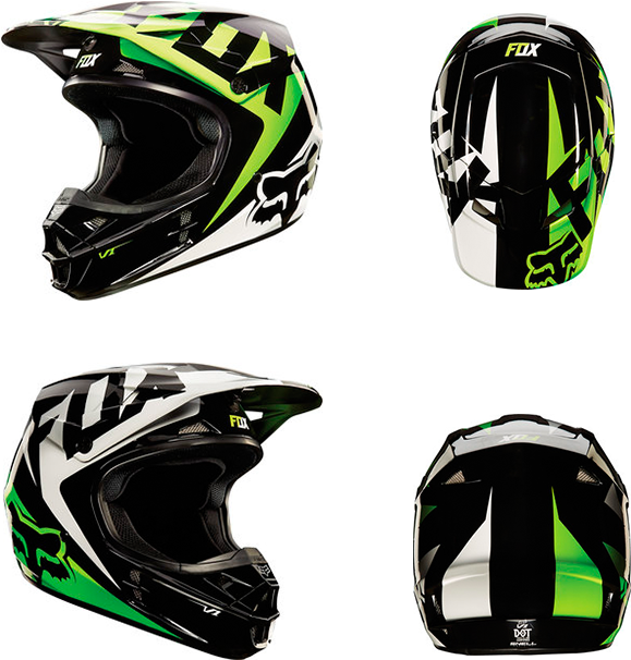 Fox Racing Motocross Helmet Design PNG