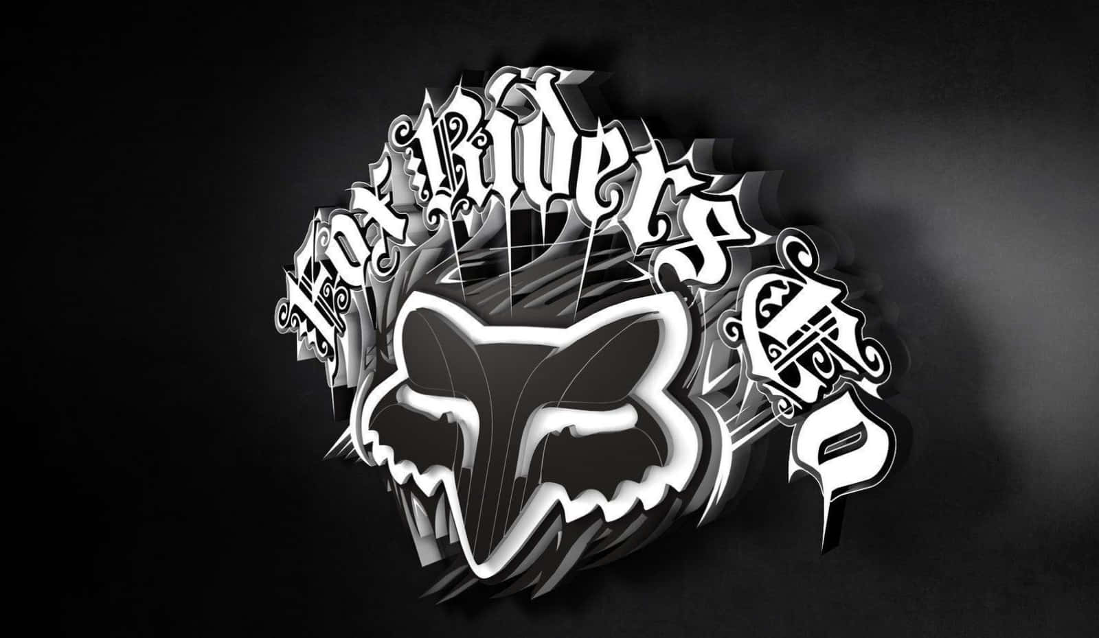 Logoen af fox riders i sort og hvid Wallpaper