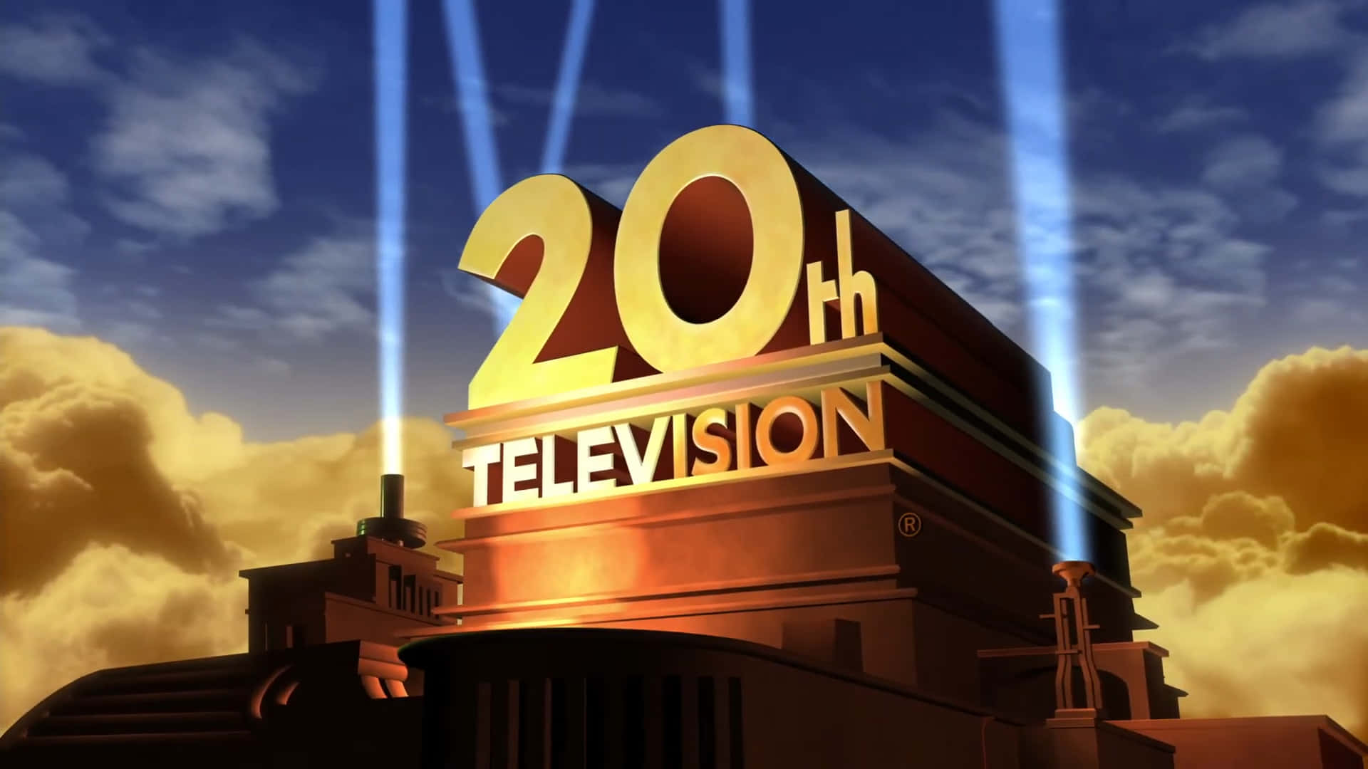 20thtelevision-logo Med En Lys, Der Skinner På Det.