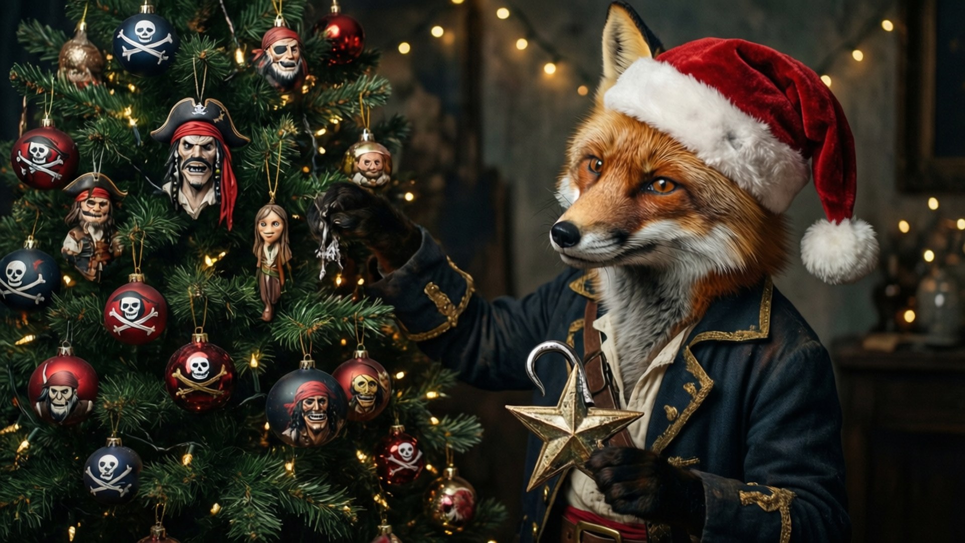 Foxy's Weihnachtsbaumschmuck Wallpaper