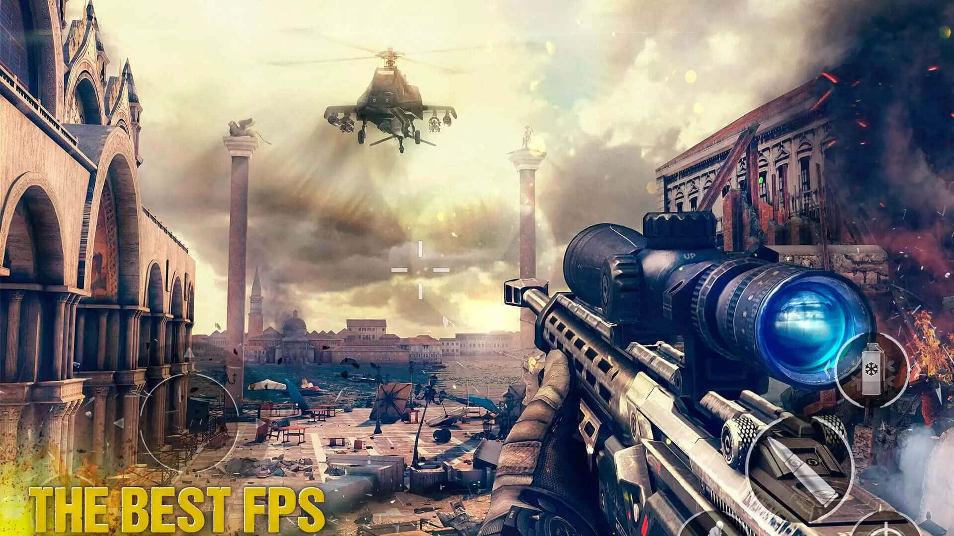 Intense First-Person Shooter Gaming Action Wallpaper