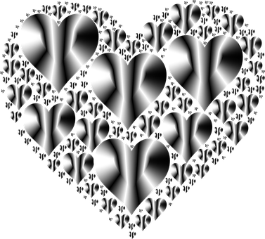 Fractal Hearts Pattern PNG