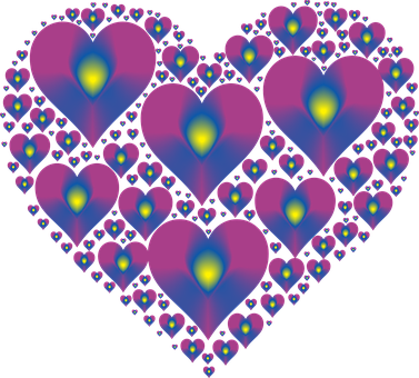 Fractal Hearts Pattern PNG