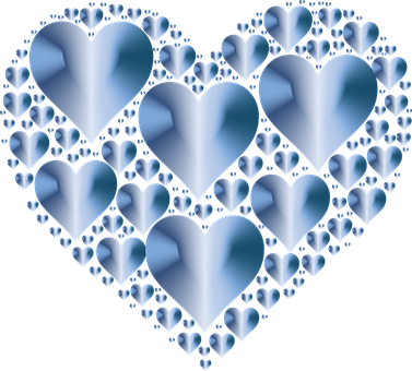 Fractal Hearts Pattern PNG