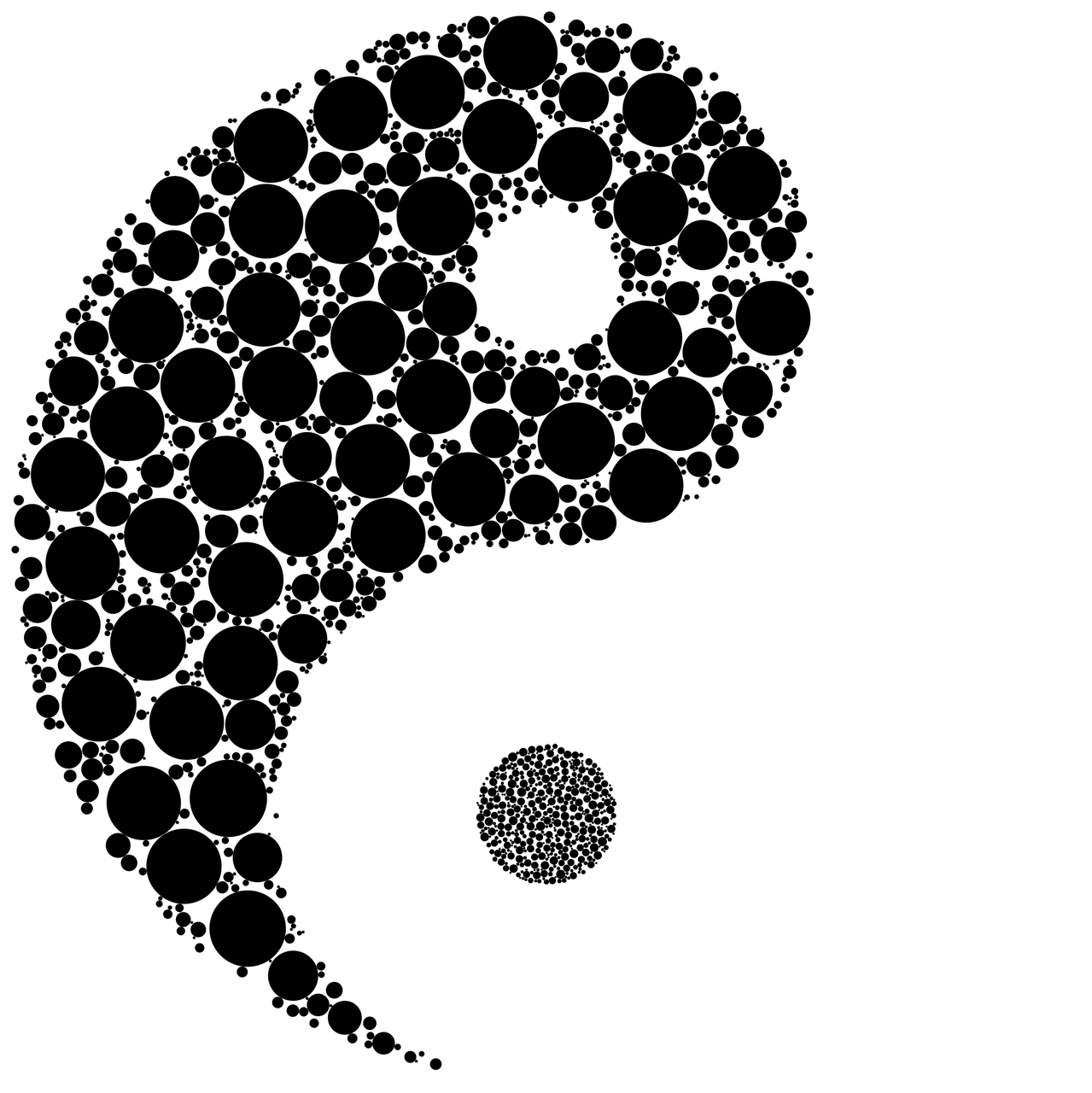 Fractal Yin Yang Symbol PNG