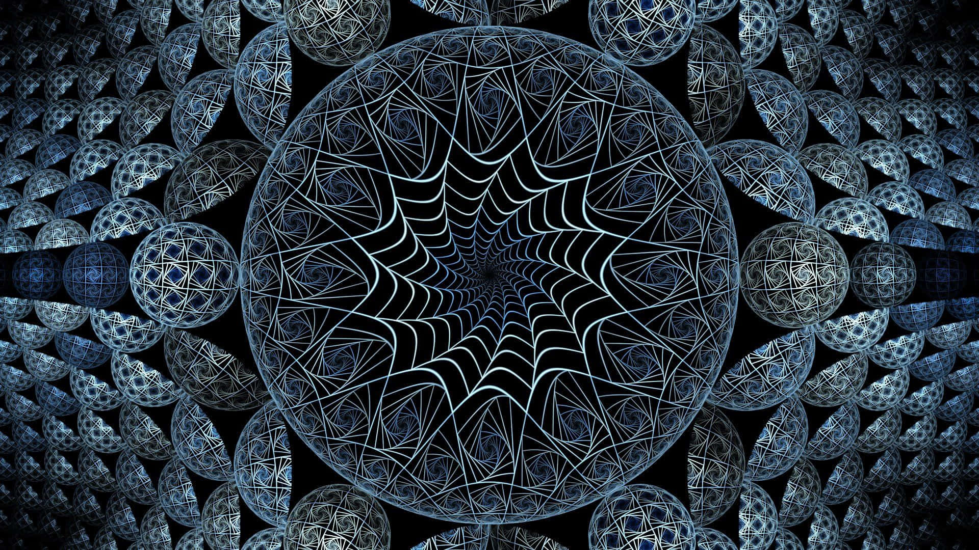 Fractal Spiral Web Sphere Wallpaper