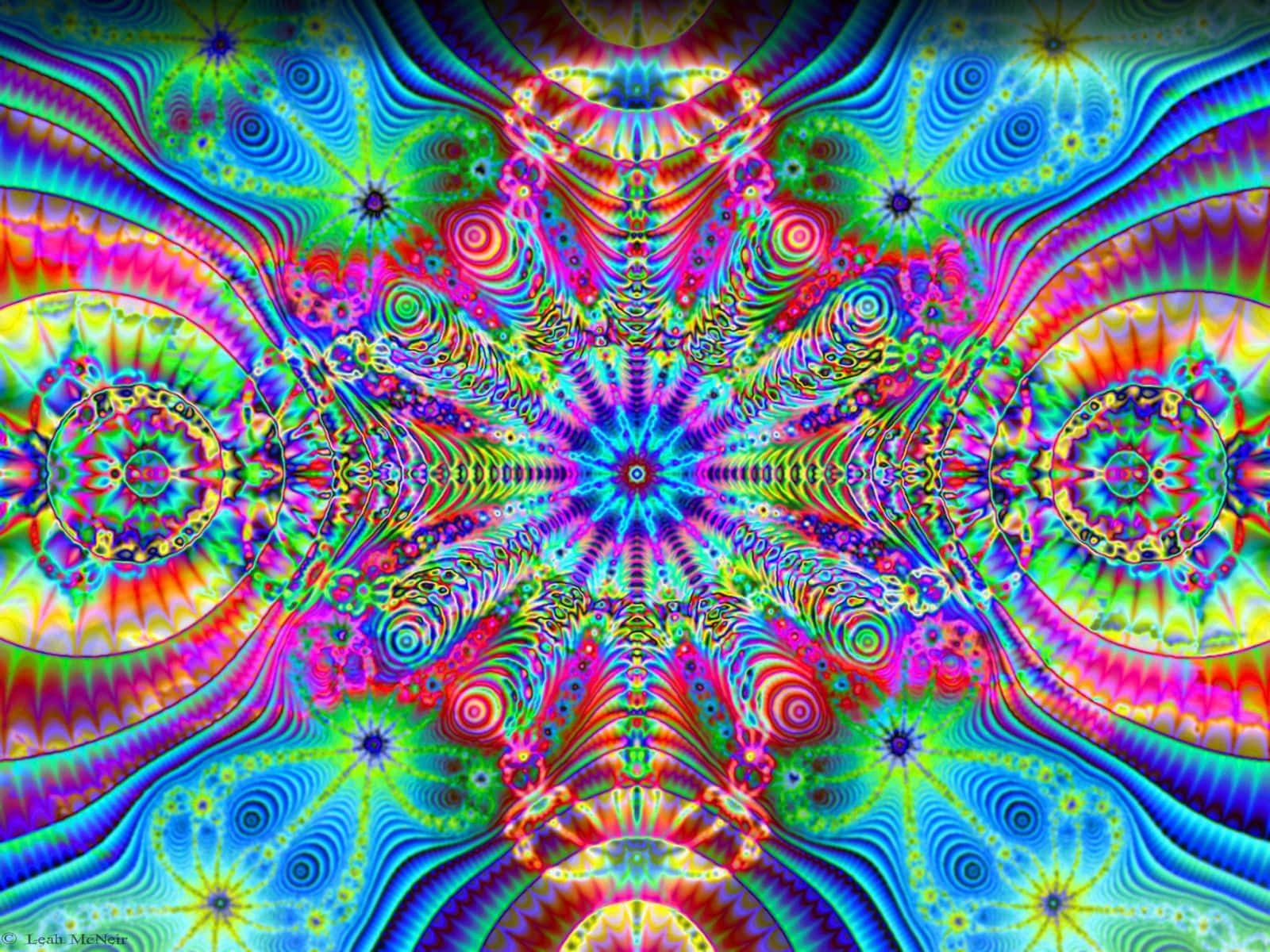 Optical Illusion Rainbow Fractals Wallpaper