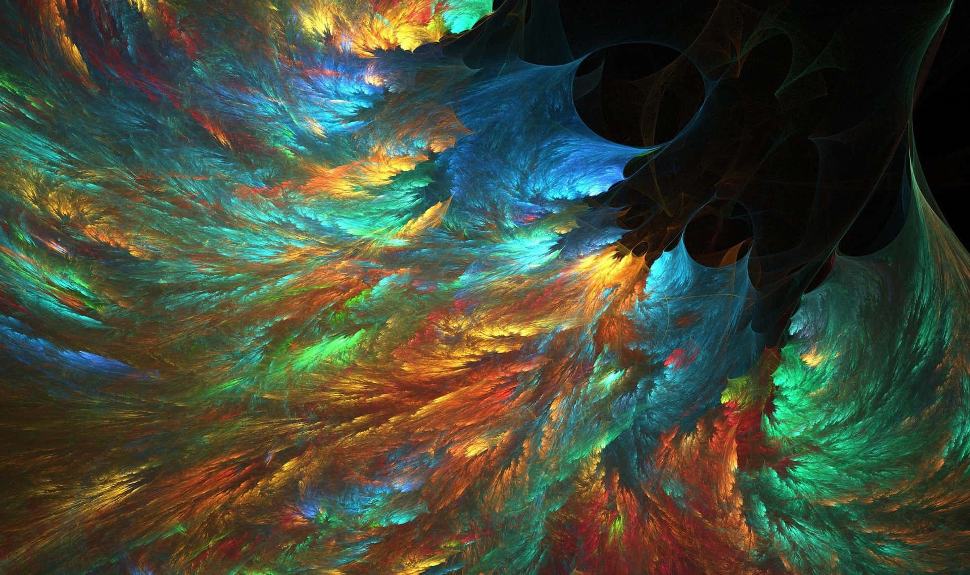 Fractalesde Plumas Coloridos Fondo de pantalla