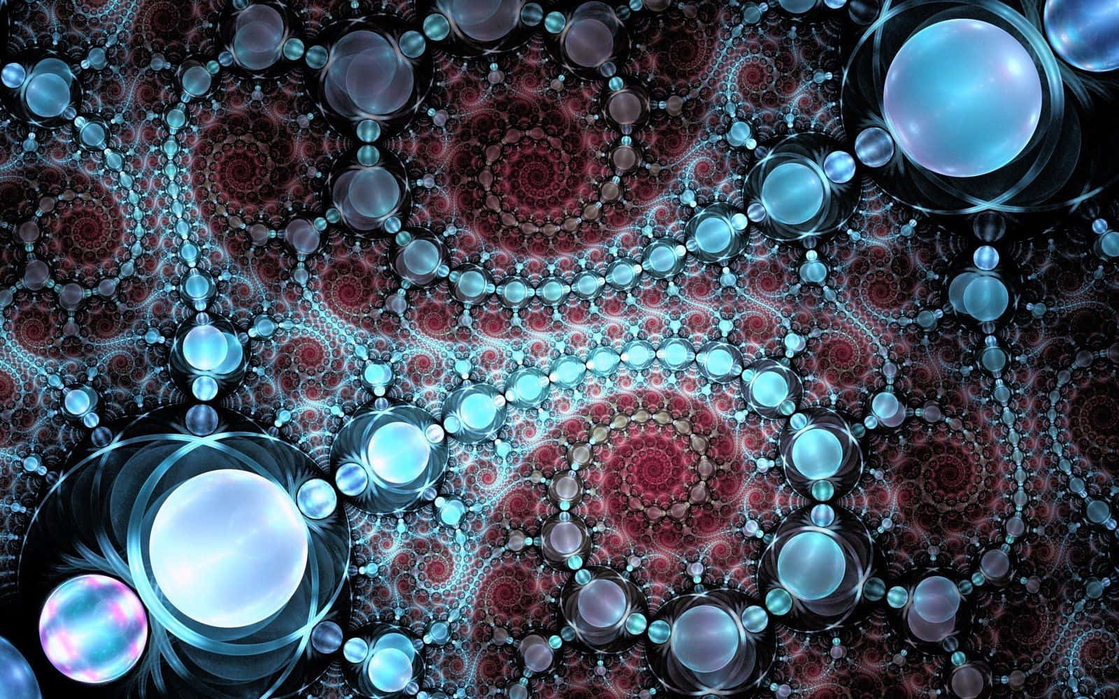 White Pearl Beads Fractals Wallpaper