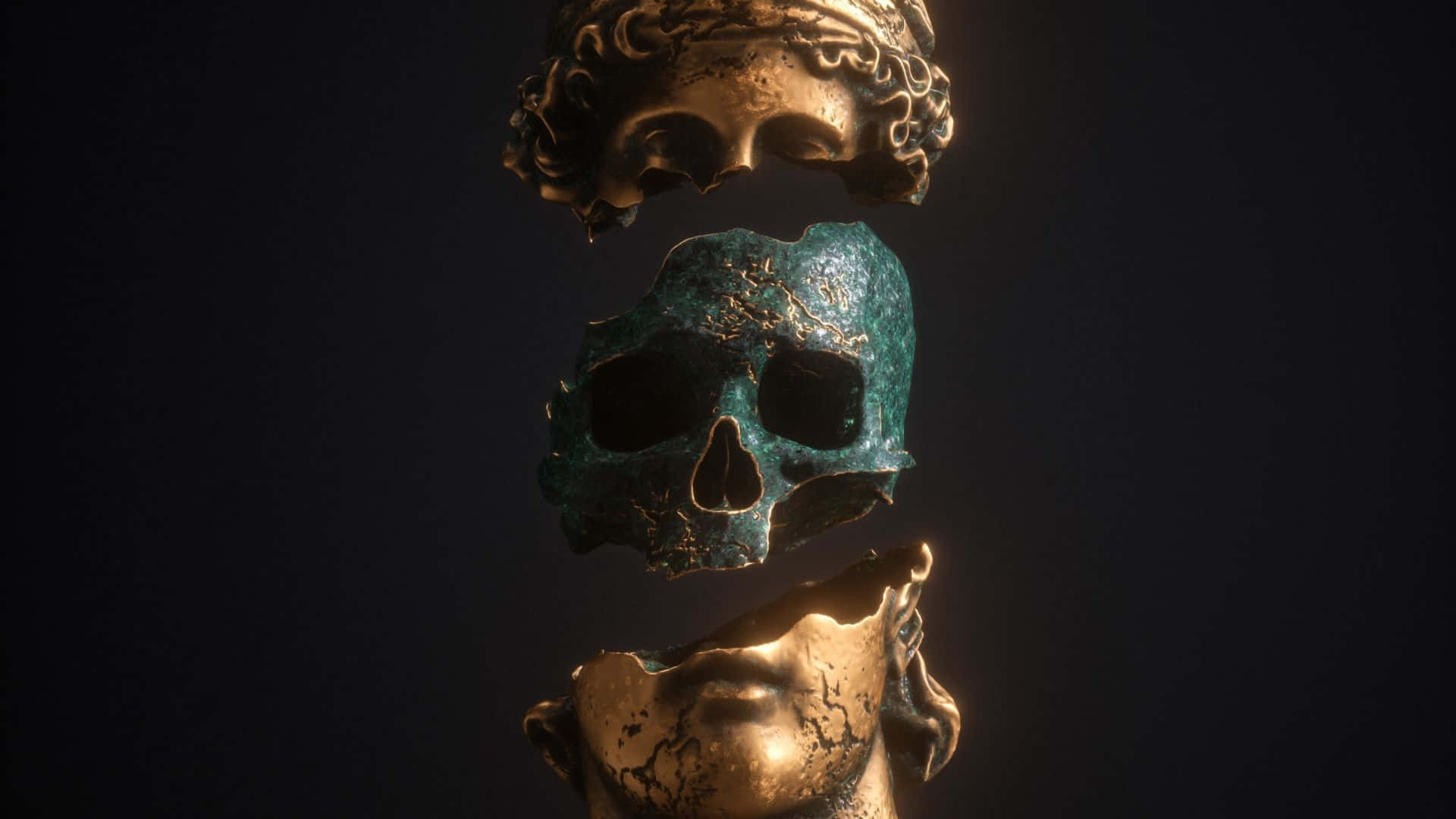 Fragmented Antique Statue Heads Wallpaper