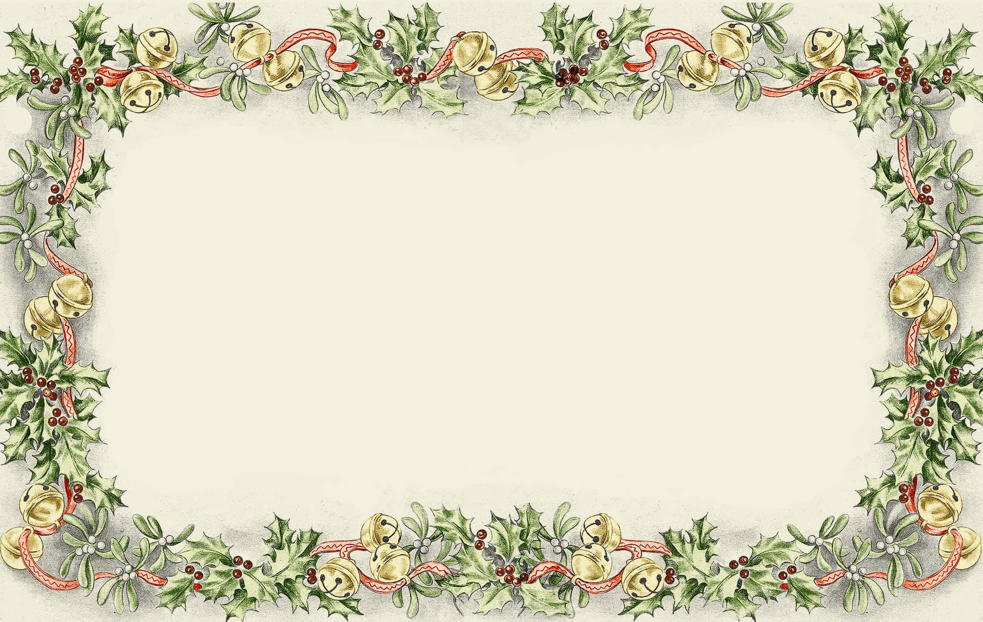 A Christmas Frame With Holly And Berries