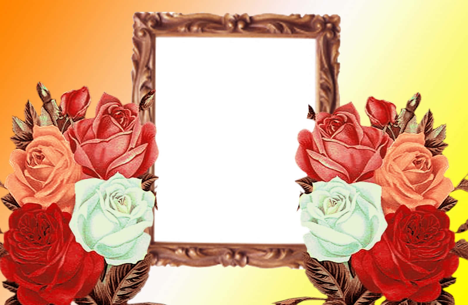 Picture Painted Flowers Beside Rose Gold Frame